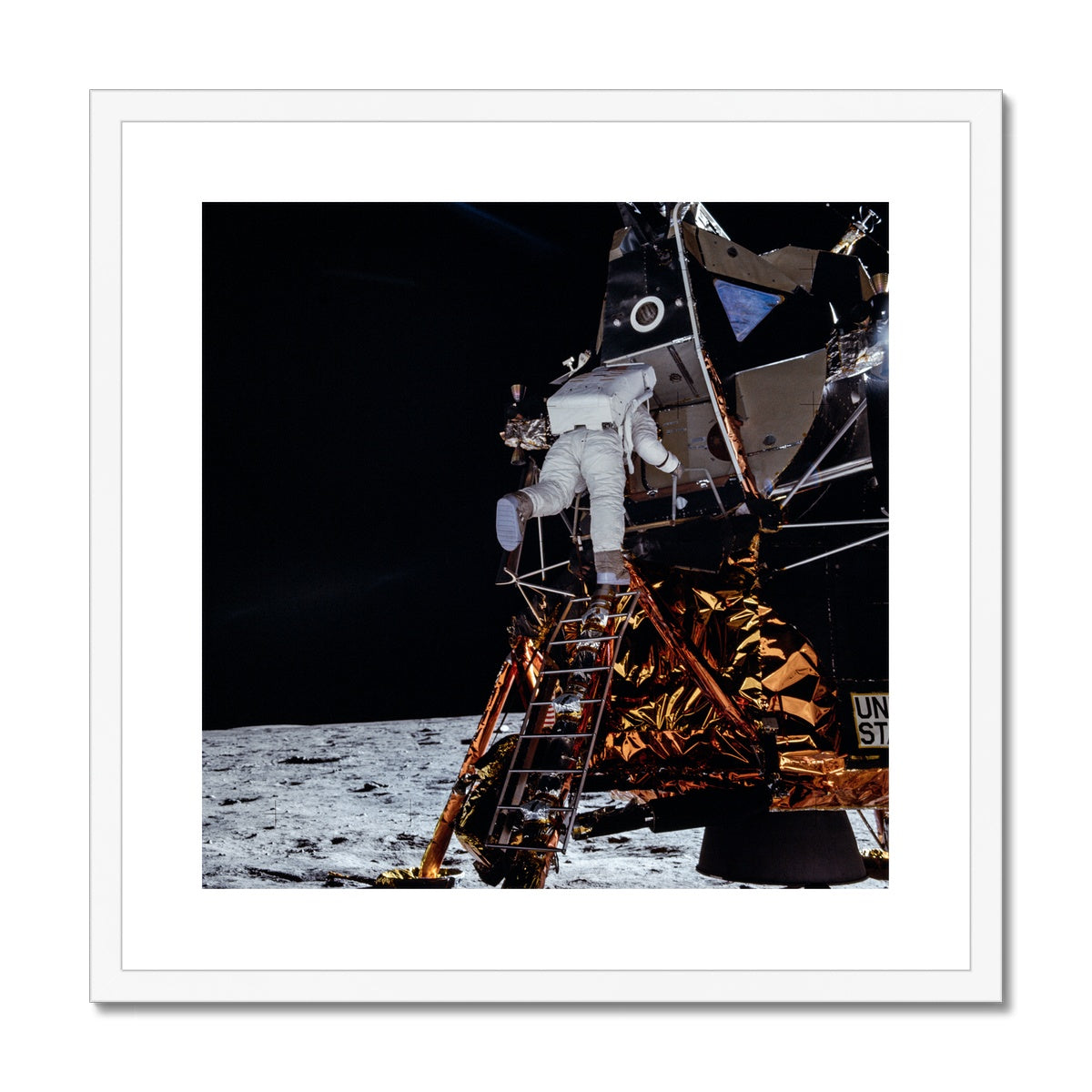 Aldrin's Descend Framed & Mounted Print